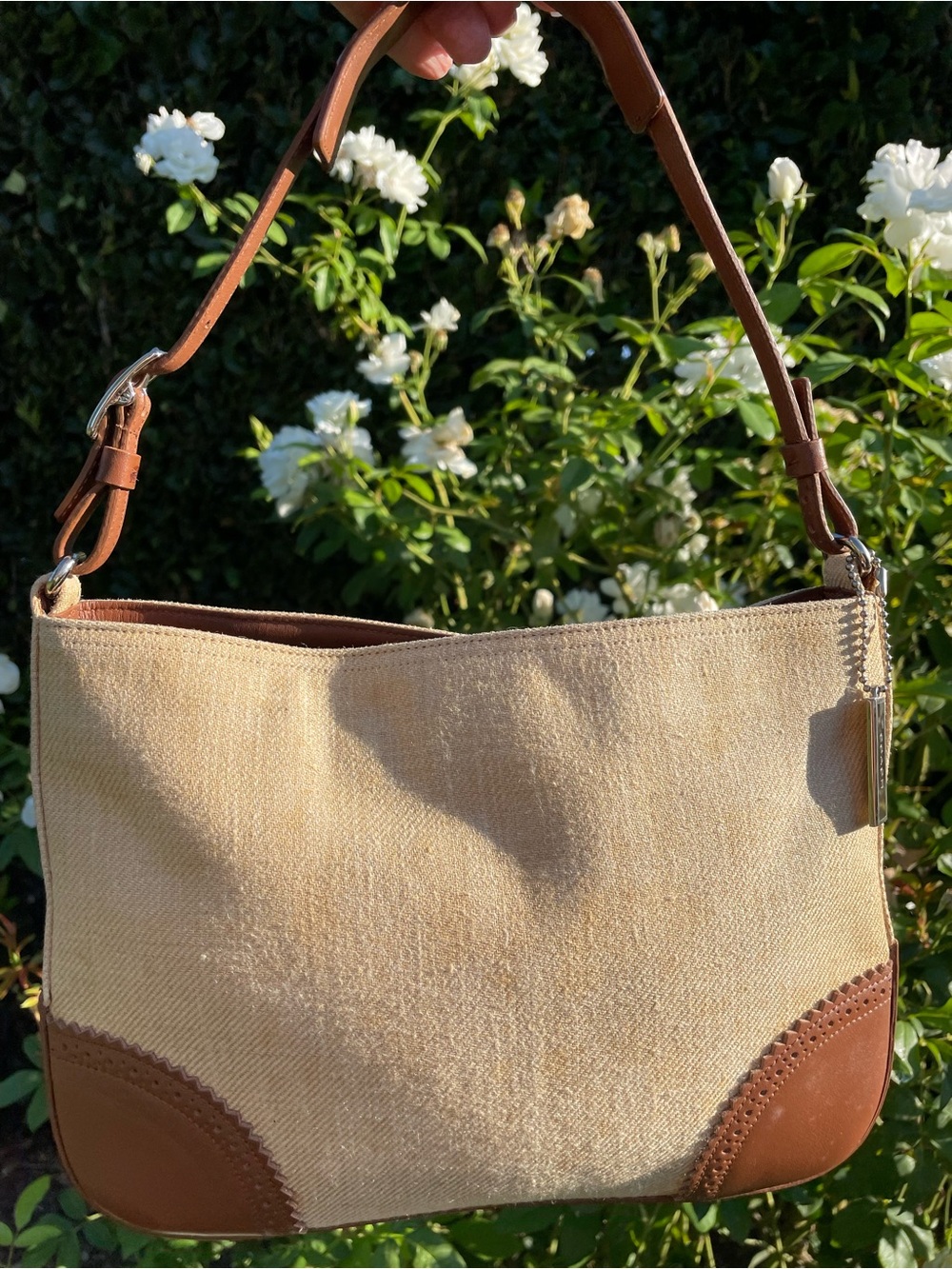 Vintage Coach 8146 Girlie Herringbone Perforated Hobo Shoulder Bag Y2K